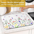 Watercolor Floral Dish Drying Mat - Image 7