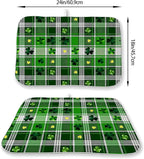 St. Patrick's Day Dish Drying Mat 18 x 24 Inch Green Buffalo Plaid Shamrock - Image 4