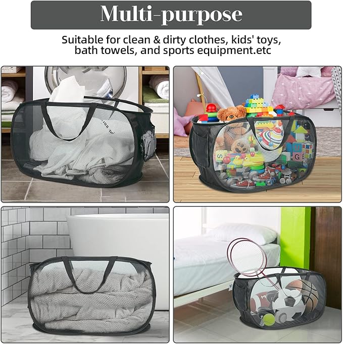 4 Pack Collapsible Laundry Baskets, Foldable Laundry Basket - Image 7