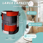 Red Grey Geometry Laundry Basket Foldable - Image 2