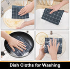 Mordimy 100% Cotton Terry Cloth Dish Cloths, Soft and Absorbent Checkered Dish - Image 5