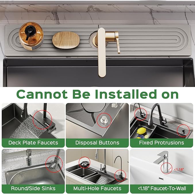 23.6 Inch Stone Faucet Mat for Kitchen Sink Splash Guard - Image 6