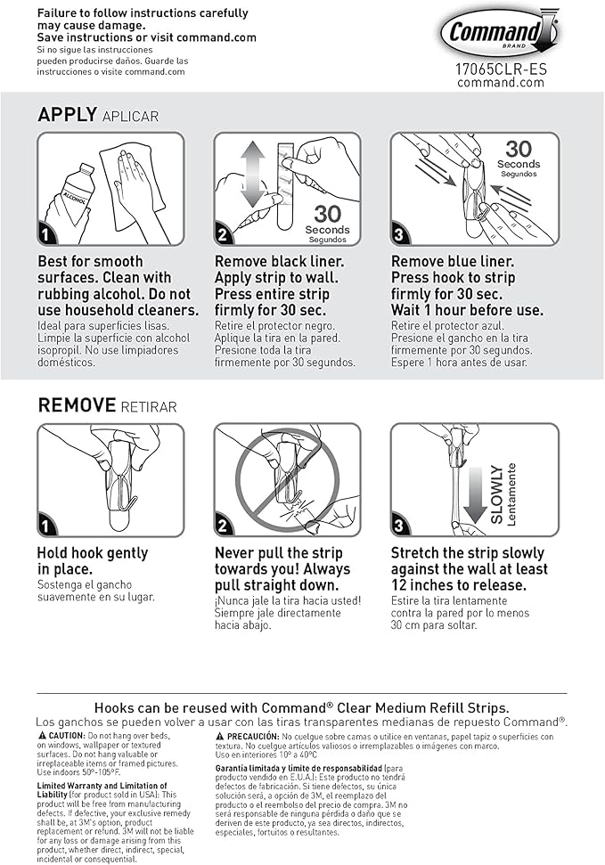 Command Medium Clear Wire Toggle Hooks, 6 Wall Hook and 8 Strips, Damage-Free - Image 10