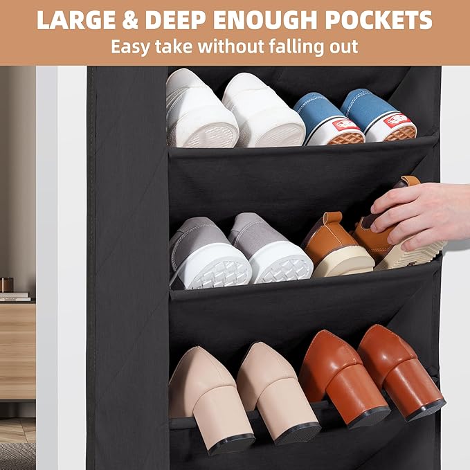 STORAGE MANIAC Over the Door Shoe Organizer Heavy-Duty Large Deep Pocket - Image 7