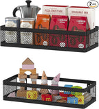 PUSDON Hanging Storage Baskets Organizer Wall Mount, Metal Wire Storage Bin Rack by PUSDON
