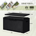 Greesum 100 Gallon Resin Deck Box Large Outdoor Storage with Cushions for Patio Furniture, Garden Tools, Pool Supplies, Weatherproof and UV Resistant, Lockable, Black - Image 4