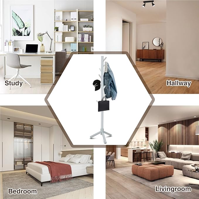 Haddockway Wooden Coat Rack Stand - Image 7