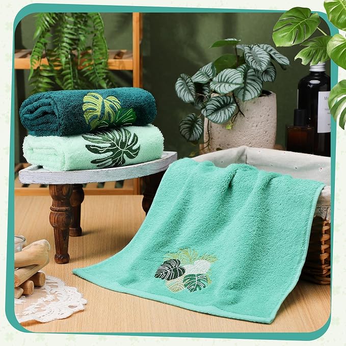 3 Pack Tropical Palm Leaves Hand Towels - Image 4