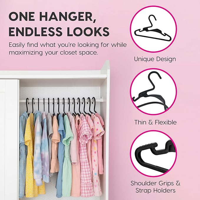 IRIS USA Extra Small Hangers 50 Pack, 11.87" W x 6.75" H, Clothes Hangers - Image 3