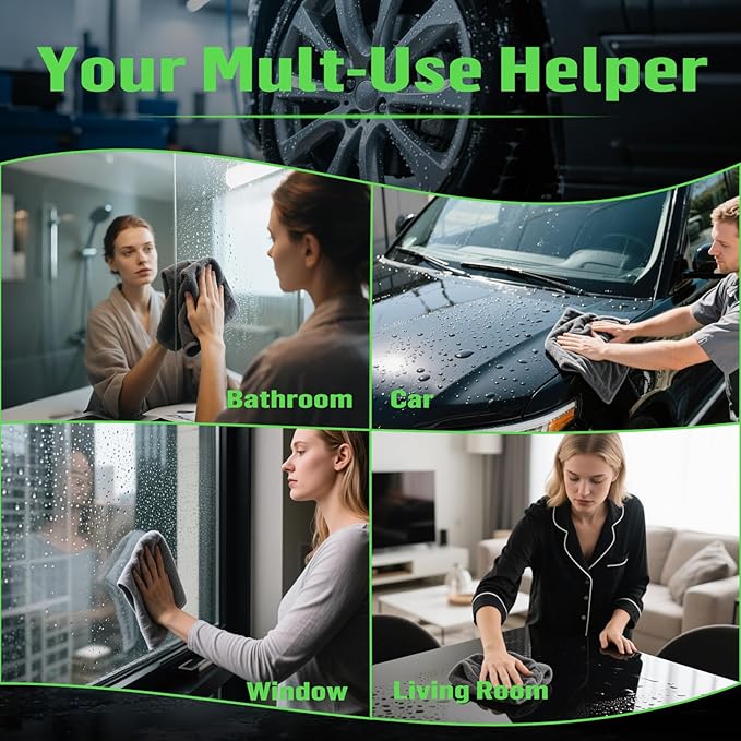 Bath Wipes Shower Cleaning Cloths, Premium Car Drying Towel | Ultra Absorbent - Image 7
