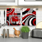 Red Black Grey White Kitchen Dish Towels Set of 4, Soft Absorbent Modern - Image 5