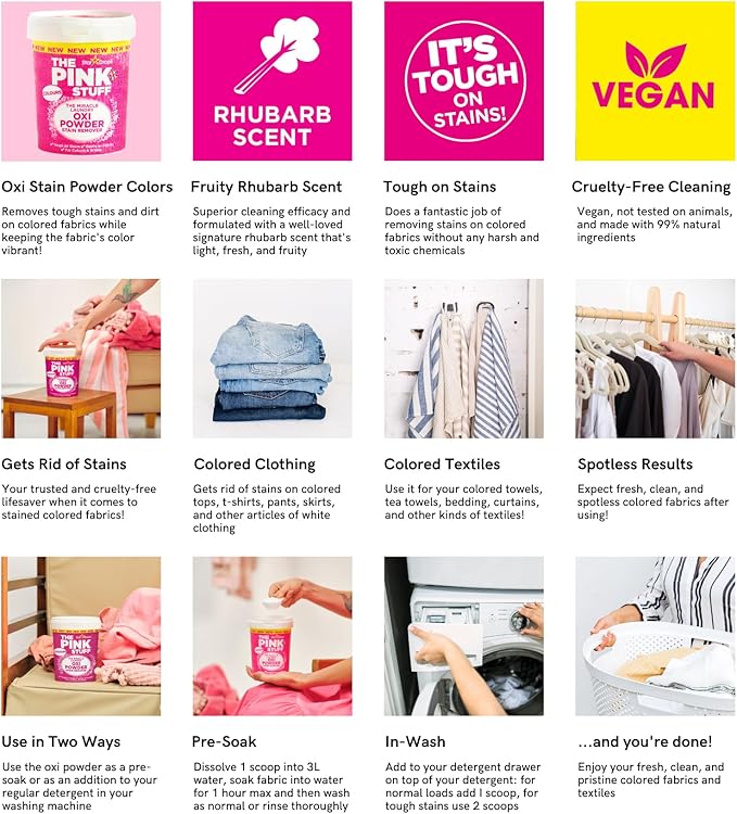 Stardrops The Pink Stuff Miracle Laundry Oxi Powder Stain Remover - Image 5