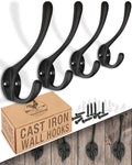 Heavy Duty Cast Iron Wall Hooks Non Rusting by MyFancyFarmhouse