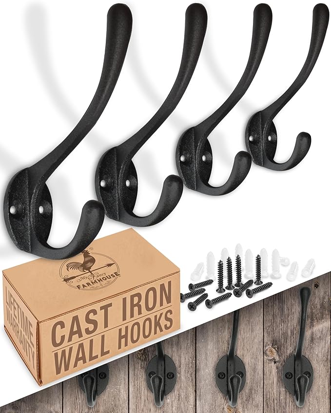 Heavy Duty Cast Iron Wall Hooks Non Rusting - Image 9