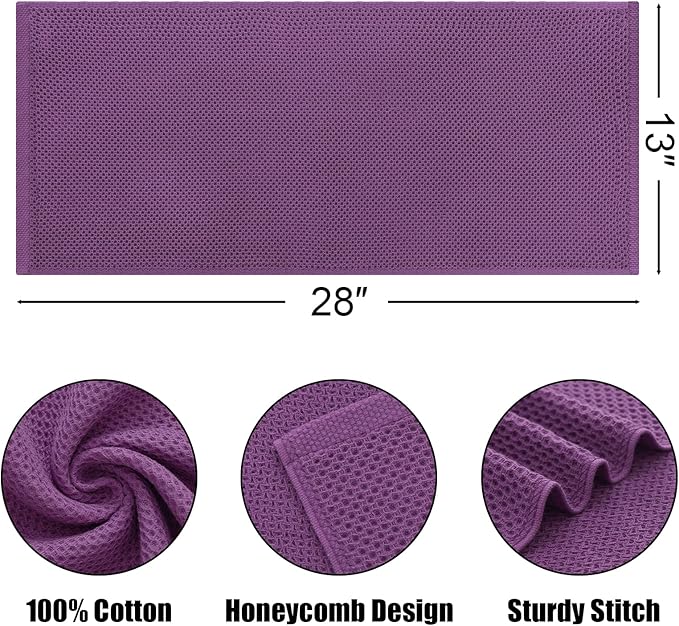 Kitinjoy 100% Cotton Waffle Weave Kitchen Hand Towels - Image 2