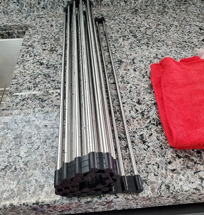 Ahyuan Roll up Dish Drying Rack Over The Sink Kitchen Roll up Sink Drying Rack - Image 3