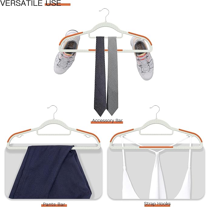 20 Pack Heavy Duty Plastic Hangers, Non Slip Clothes Hangers - Image 6