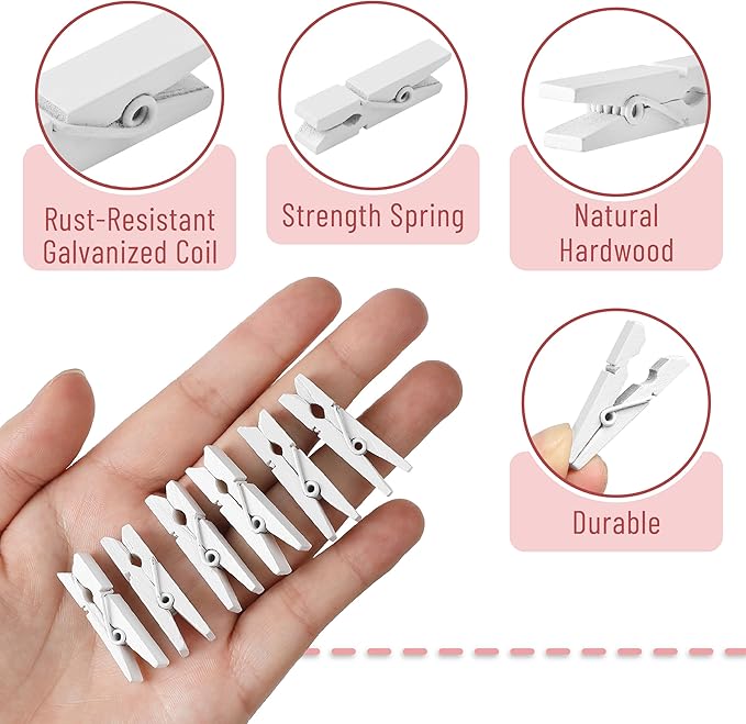 Mr. Pen- Wooden Clothes Pins, Natural Wood, 1.4 Inch, Small Clothes Pins Wood - Image 4