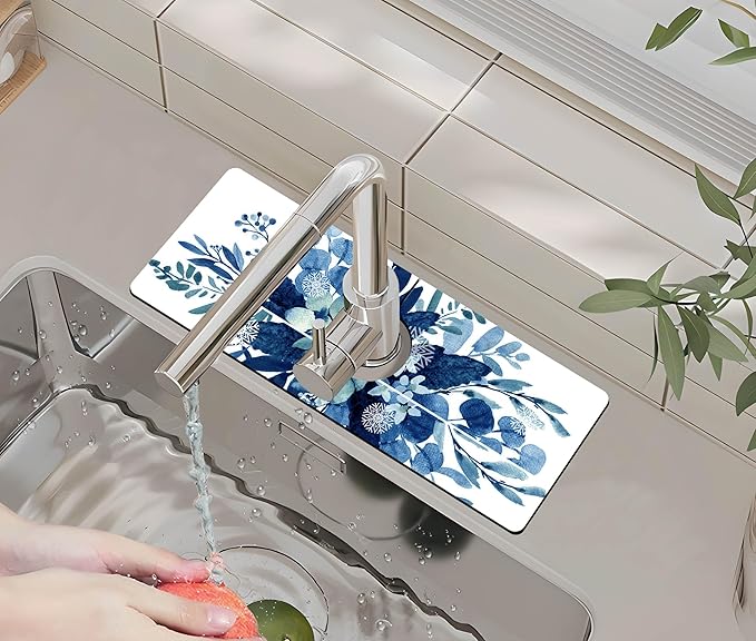Kitchen Sink Splash Guard Faucet Mat -1 PC Super Absorbent Fast Drying Mat Sink by ptmaxs