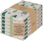 Urban Villa Kitchen Towels Christmas Green Trees Print Premium Quality by CottonTrends