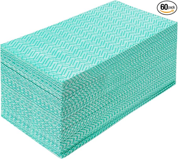 JEBBLAS Green Reusable Kitchen Towels, 60 Sheets/Pack, Eco-friendly, Machine by JEBBLAS
