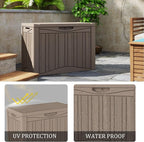 TARKARI 50 Gallon Lockable Resin Deck Box, Waterproof & UV-Resistant Outdoor Storage Box for Outdoor Cushion Storage, Garden Tools & Pool Accessories Storage, Gray - Image 6