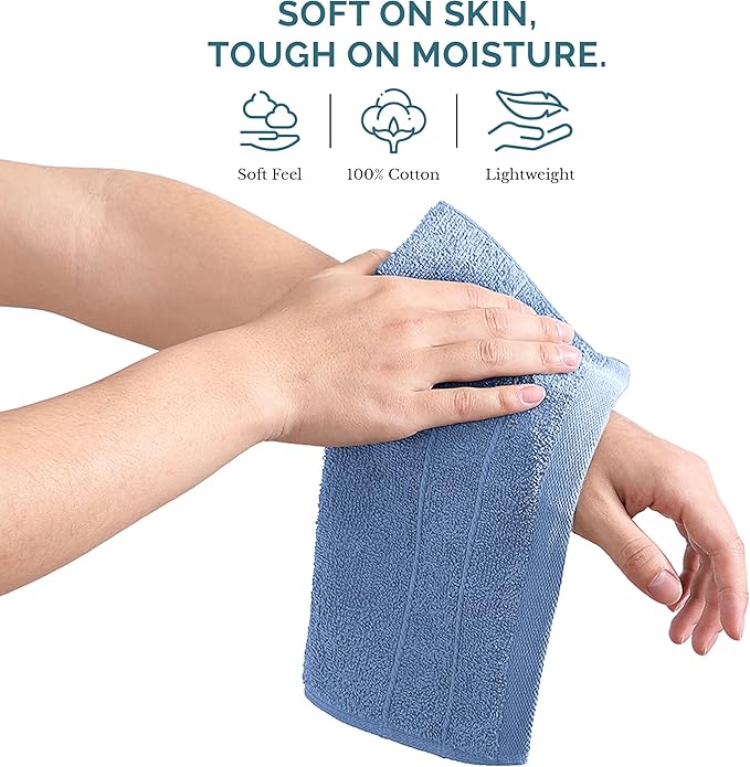 Casa Platino Blue Wash Cloths - Image 4