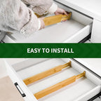 VaeFae Adjustable Bamboo Drawer Dividers, Expandable Drawer Organizer - Image 5