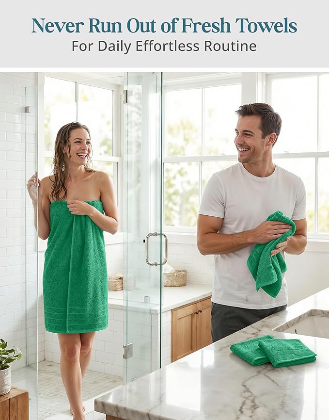 Casa Platino 100% Mercerized Cotton Bathroom Towel Set - Image 5