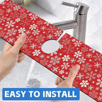 Christmas Snowflake Kitchen Sink Splash Guard Mat Absorbent Fast Drying Mat - Image 6