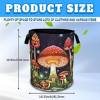 Red Mushroom Laundry Basket Oxford Cloth Psychedelic Plant Laundry Hamper - Image 3