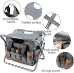MDSTOP Folding Gardening Stool with Detachable Storage Tote Bag, Gardening Tools Set Organizer for Fishing Outdoor Sports Hiking Camping Garden, Gardening Gifts for Mom/Dad, Without Tools (Aluminum) - Image 4