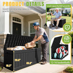 Greesum Outdoor Storage Box 82 Gallon Storage Bin with Lid for Patio Furniture, Garden Tools, Pool Supplies, Waterproof and UV Resistant, Lockable, Black - Image 6