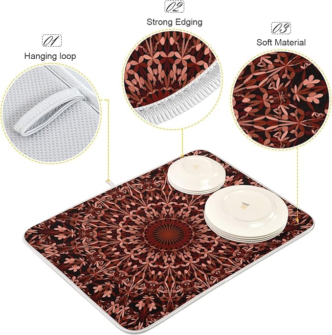 Super Absorbent Dish Drying Mat, Microfiber Fast-Drying Dish Mat, Kitchen Dish - Image 4