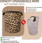 Laundry Hamper, Classic Leopard Laundry Basket, Wildlife Fur Print Portable - Image 3