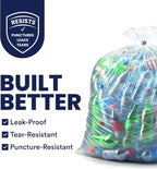 Plasticplace 55-60 gallon Trash Bags │ 1.5 Mil │ Clear Heavy Duty Garbage Can - Image 2
