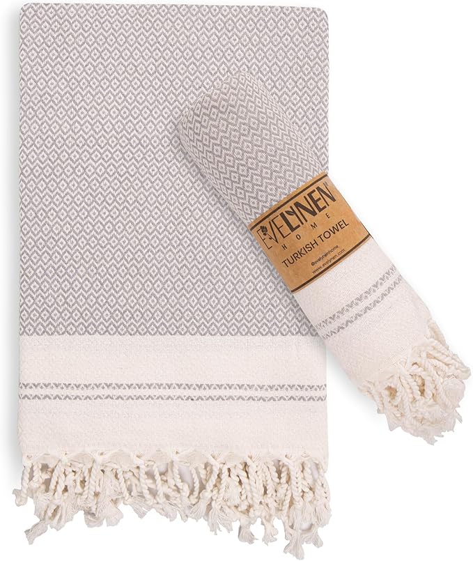 Evelynen Turkish Hand Towels for Bathroom & Kitchen Towels Decorative Set of 2 by EvelynenHome