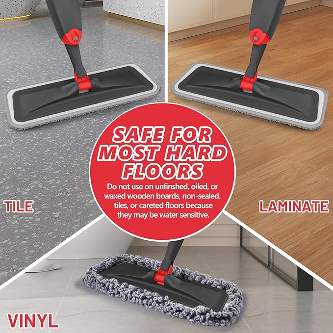 HOMTOYOU Microfiber Hardwood Floor Mop: Dust Spray Mops - Image 5