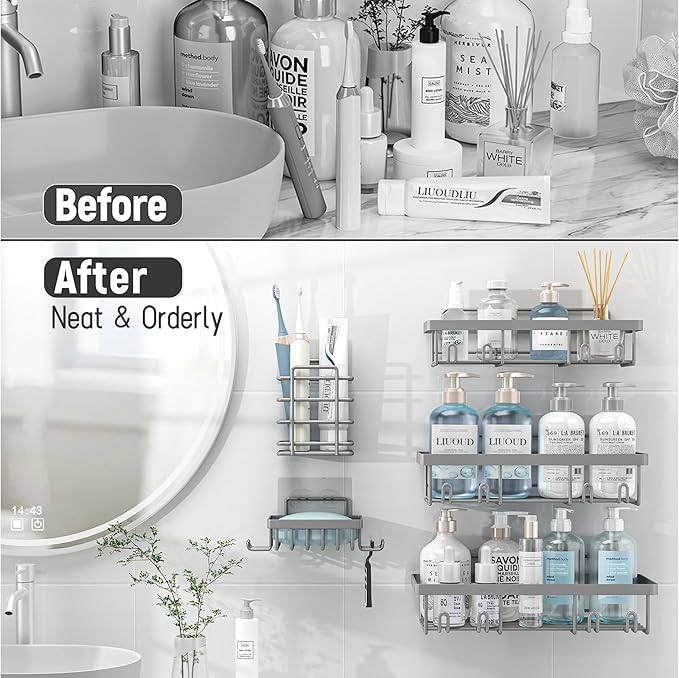 5 Pack Shower Caddy Organizer Rack Shelf - Image 6