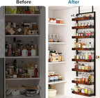 bukfen Over the Door Pantry Organizer, 8-Tier Adjustable Wooden Basket Kitchen - Image 5