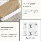 2pcs Large Wall Hanging Organizer Bag, Linen Fabric Door Hanging Storage Baskets - Image 4