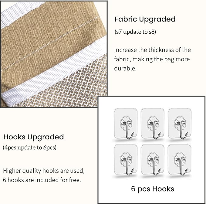 2pcs Large Wall Hanging Organizer Bag, Linen Fabric Door Hanging Storage Baskets - Image 4