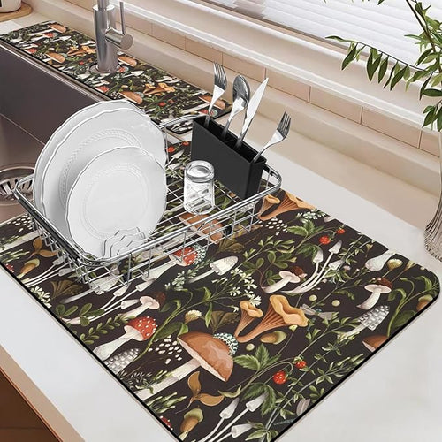 19.5" x 12" Dish Drying Mat & 24" x 5.5" Sink Splash Guard, Super Absorbent - Image 2