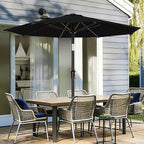 AreShark 9 FT Patio Umbrella for Outdoor, Outdoor Table Umbrella with Push Button Tilt and Crank, Outdoor Patio Umbrellas with 8 Sturdy Ribs for Market, Garden, Pool (Black) - Image 2