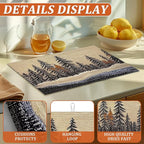 Forest Dish Drying Mat for Kitchen Counter Microfiber Absorbent Dish Tree - Image 3