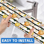 Thanksgiving Sink Faucet Absorbing Mat Autumn Pumpkin Floral Absorbent Fast - Image 6