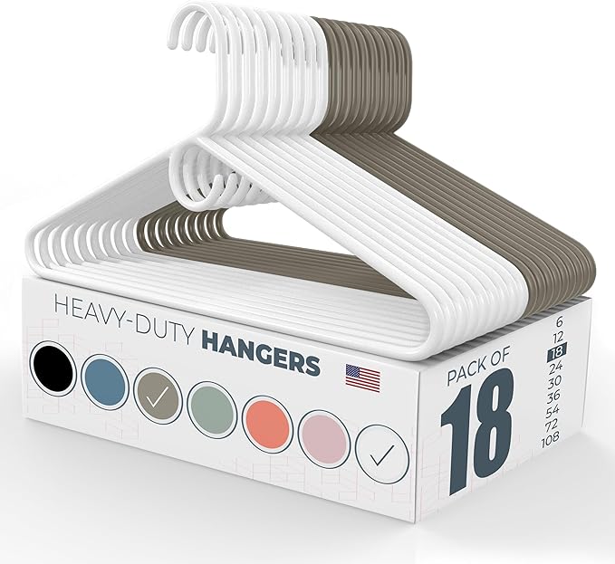 Neaties Heavy Duty Clothes Hangers 18 Pack – Made in The USA – 8lb Capacity by NeatiesHangers