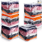 6 Packs Clear Zippered Storage Bags Sweater Moth Bags Plastic Storage by Shappy