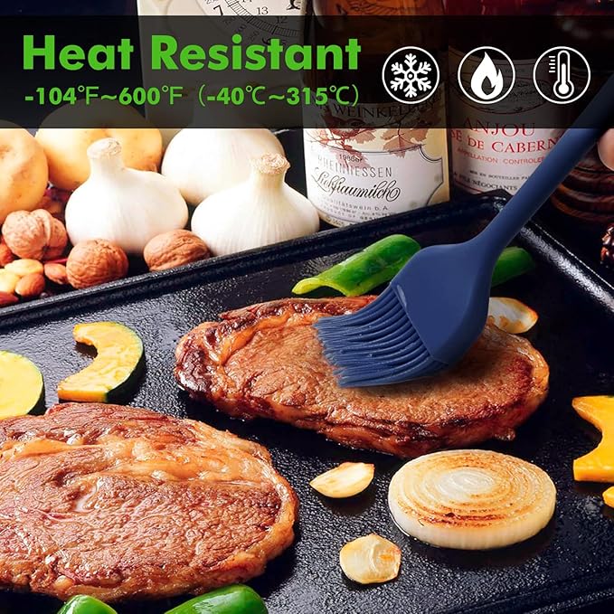 HOTEC 2 pieces Set Basting Brushes Silicone Heat Resistant Pastry Brushes - Image 4