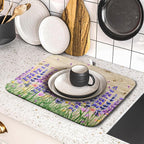 Lavender Floral Dish Drying Mat 16x18 inch Spring Summer Flower Decorative Fast - Image 5